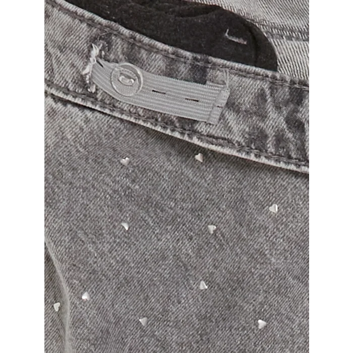 LCW Kids Karışık Wideleg Taş İşlemeli Kız Çocuk Jean Pantolon