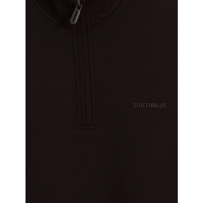 SOUTHBLUE Kahverengi Dik Yaka Erkek Sweatshirt