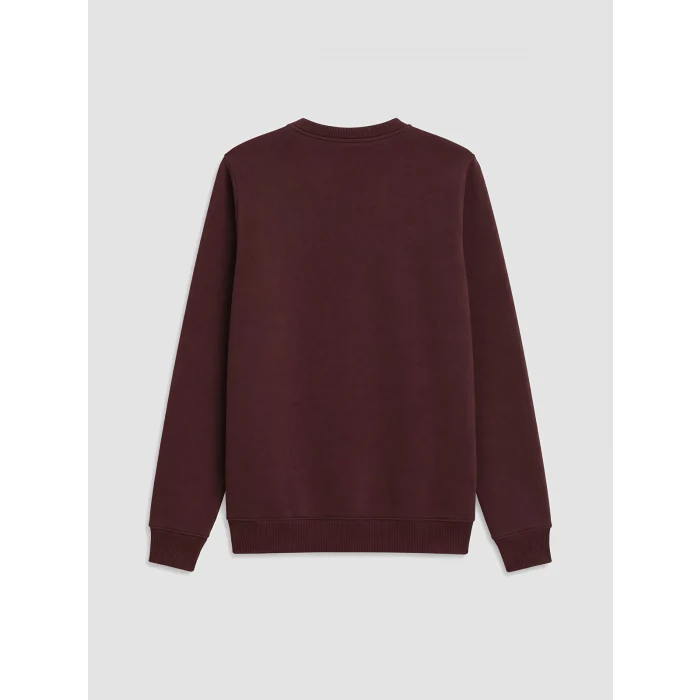 SOUTHBLUE Bordo Bisiklet Yaka Nakışlı Erkek Kalın Sweatshirt