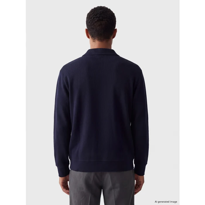 LCW Vision Lacivert Polo Yaka Erkek Sweatshirt