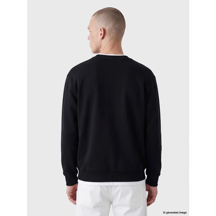 XSIDE Siyah Bisiklet Yaka Erkek Sweatshirt