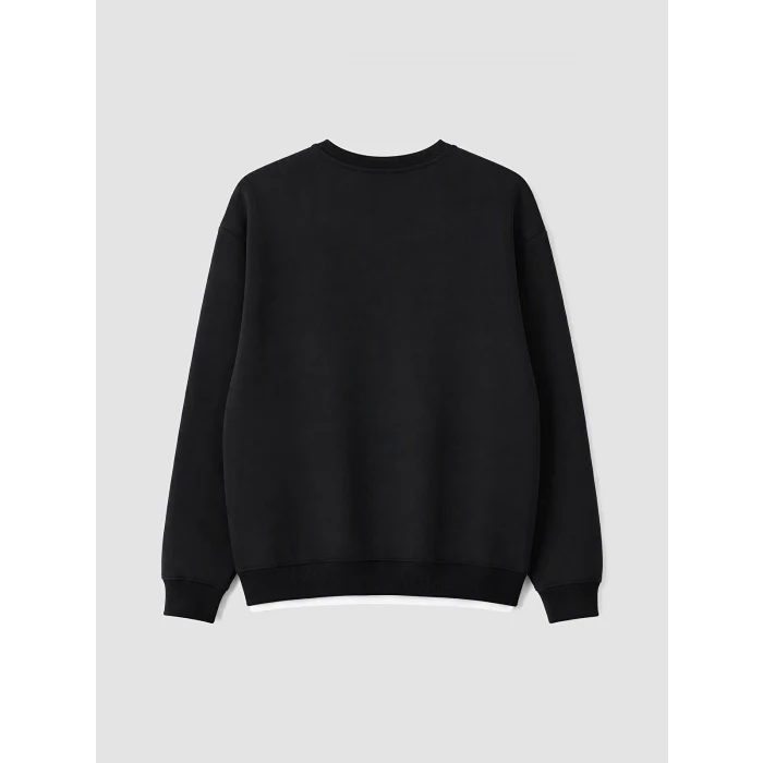 XSIDE Siyah Bisiklet Yaka Erkek Sweatshirt