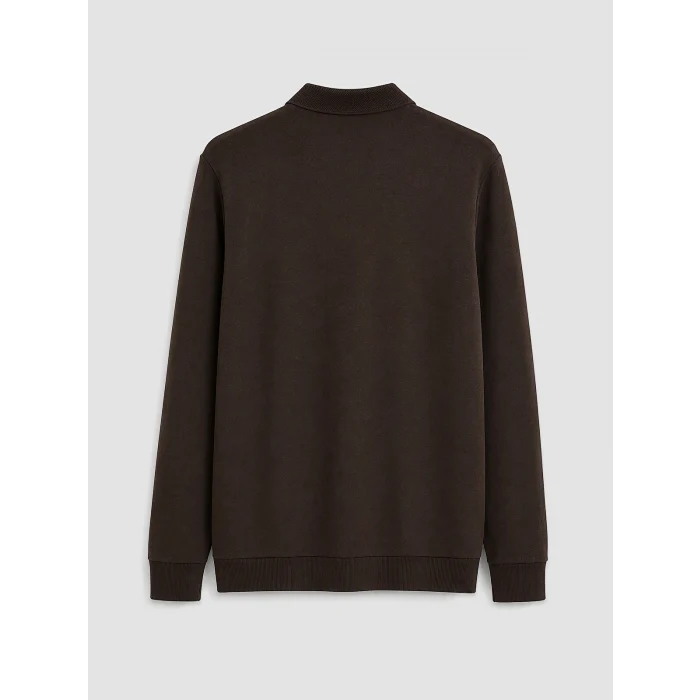 LCWAIKIKI Classic Kahverengi Polo Yaka Erkek Sweatshirt