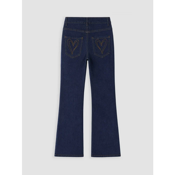 LCW Kids İndigo İspanyol Paça Kız Çocuk Jean Pantolon