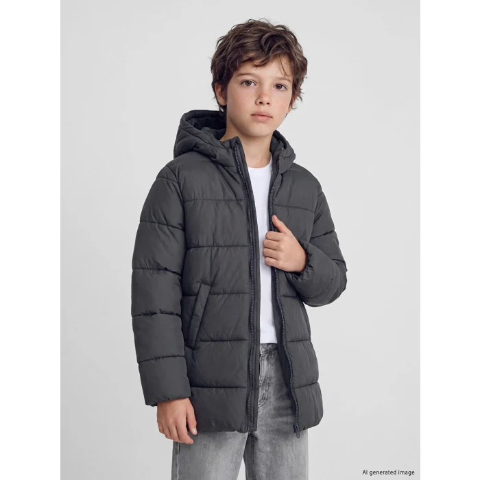 LCW Kids Antrasit Su İtici Erkek Çocuk Şişme Mont