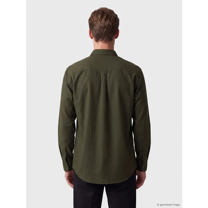 SOUTHBLUE Haki Regular Fit Gabardin Erkek Gömlek