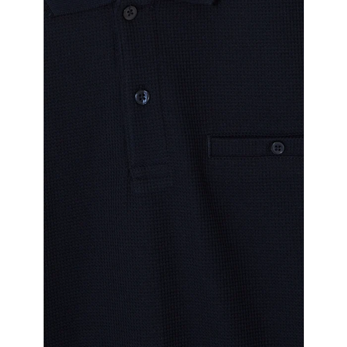 LCWAIKIKI Classic Lacivert Polo Yaka Erkek Sweatshirt