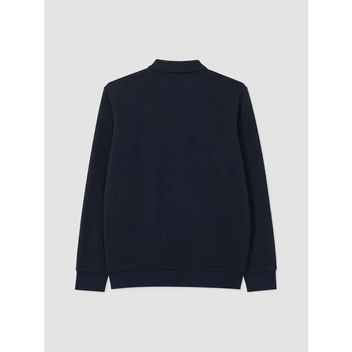 LCWAIKIKI Classic Lacivert Polo Yaka Erkek Sweatshirt