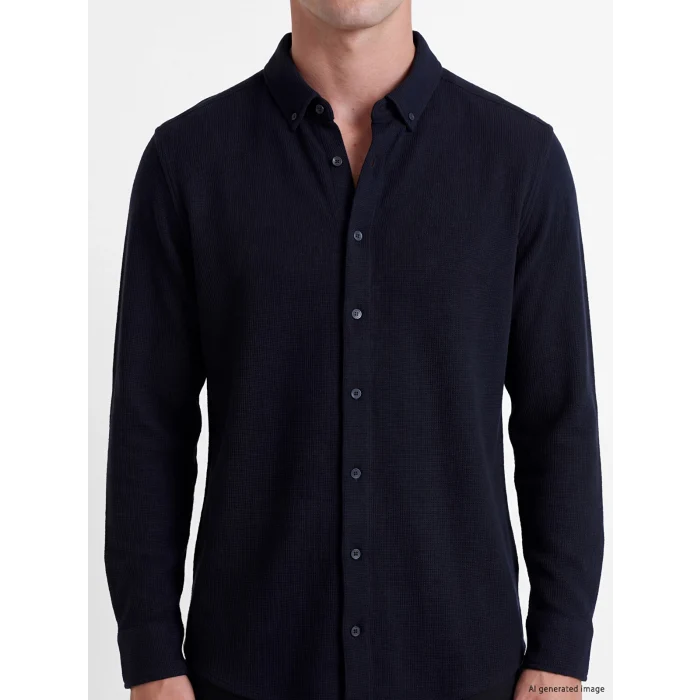 LCW Vision Lacivert Slim Fit Dokulu Erkek Gömlek