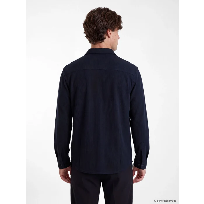 LCW Vision Lacivert Slim Fit Dokulu Erkek Gömlek