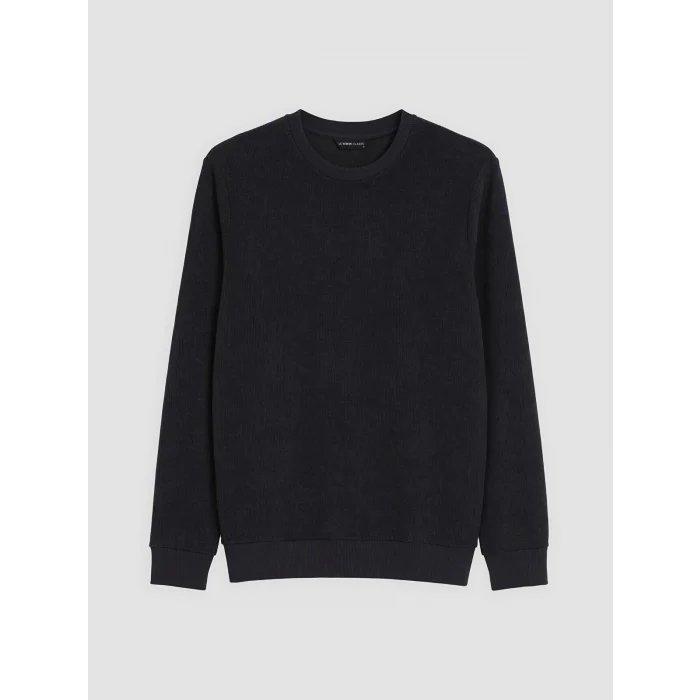 LCWAIKIKI Classic Antrasit Bisiklet Yaka Erkek Sweatshirt