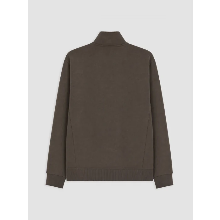 LCW Vision Kahverengi Dik Yaka Baskılı Erkek Kalın Sweatshirt