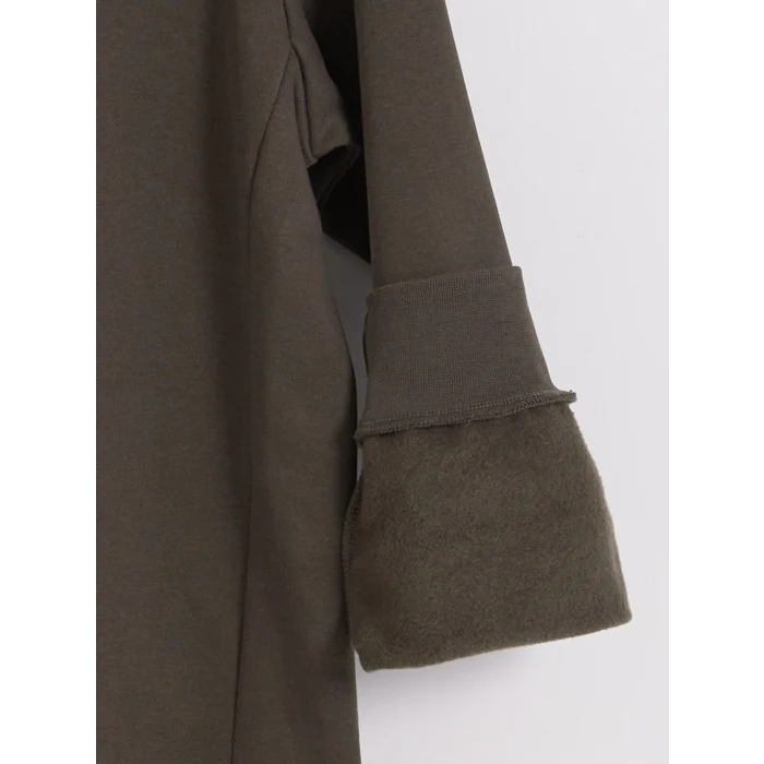 LCW Vision Kahverengi Dik Yaka Baskılı Erkek Kalın Sweatshirt