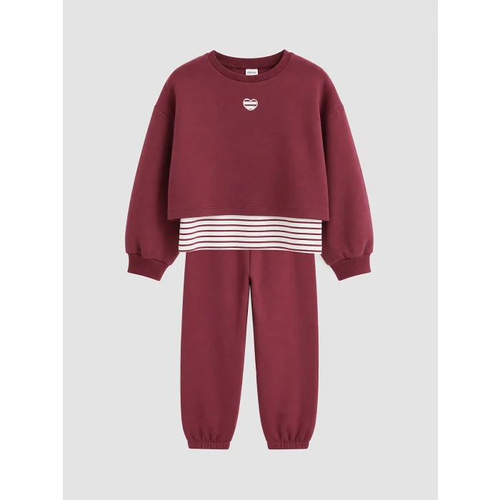 LCW Kids Bordo Kız Çocuk Eşofman Takım