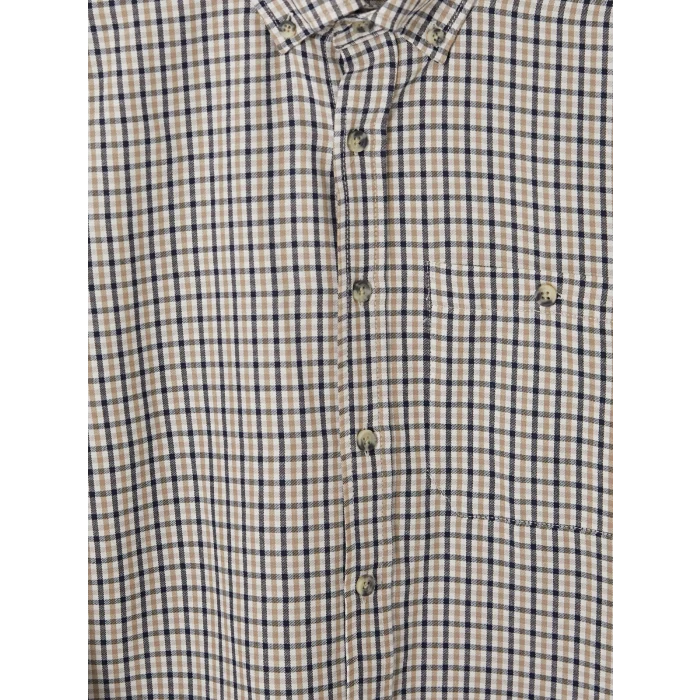LCWAIKIKI Classic Bej Regular Fit Ekose Gabardin Erkek Gömlek