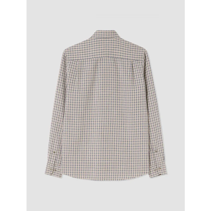 LCWAIKIKI Classic Bej Regular Fit Ekose Gabardin Erkek Gömlek