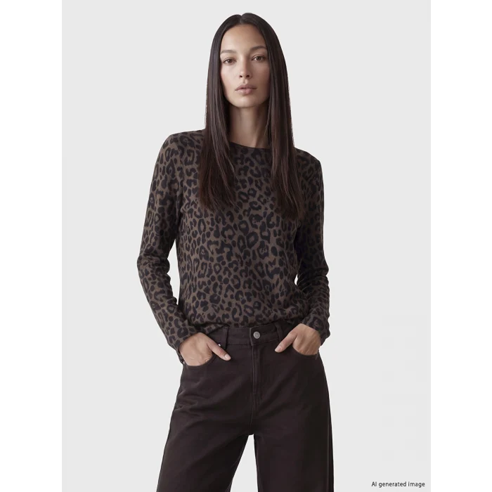 LCW EVERYDAY Kahverengi Leopar Desenli Kadın Body
