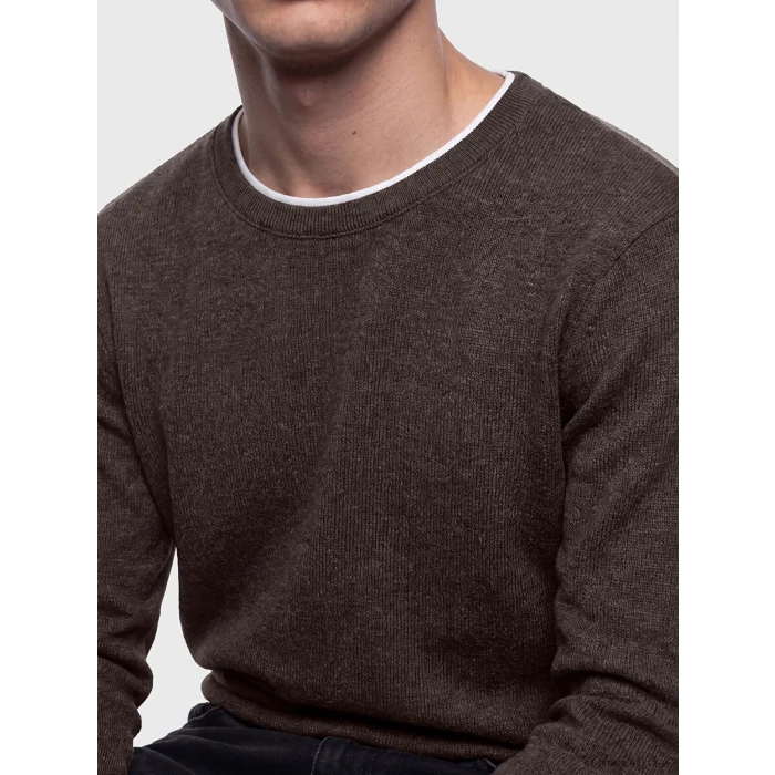 LCWAIKIKI Classic Kahverengi Bisiklet Yaka Erkek Sweatshirt