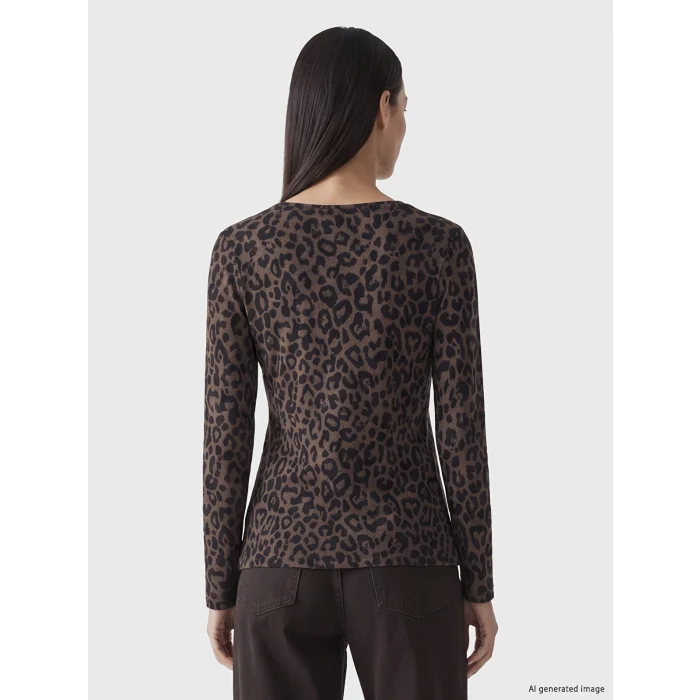 LCW EVERYDAY Kahverengi Leopar Desenli Kadın Body