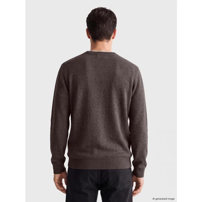 LCWAIKIKI Classic Kahverengi Bisiklet Yaka Erkek Sweatshirt