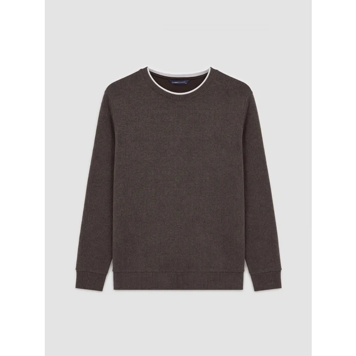 LCWAIKIKI Classic Kahverengi Bisiklet Yaka Erkek Sweatshirt