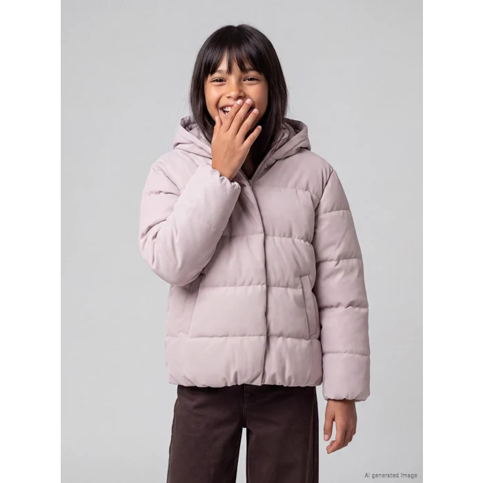 LCW Kids Pembe Kapüşonlu Kız Çocuk Şişme Mont