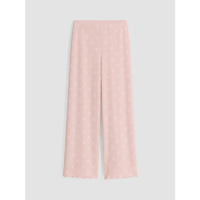 LCW Young Pembe V Yaka Çiçekli Kadın Pijama Takım