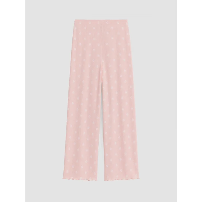 LCW Young Pembe V Yaka Çiçekli Kadın Pijama Takım