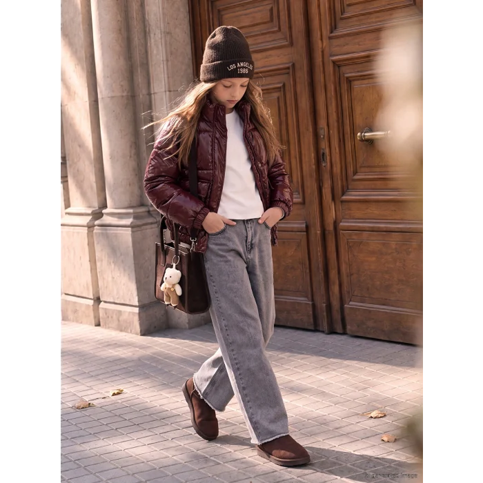 LCW Kids Karışık Wideleg Kız Çocuk Kemerli Jean Pantolon