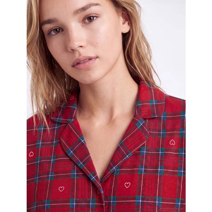 LCW DREAM Kırmızı Ekose Kadın Pijama Takım