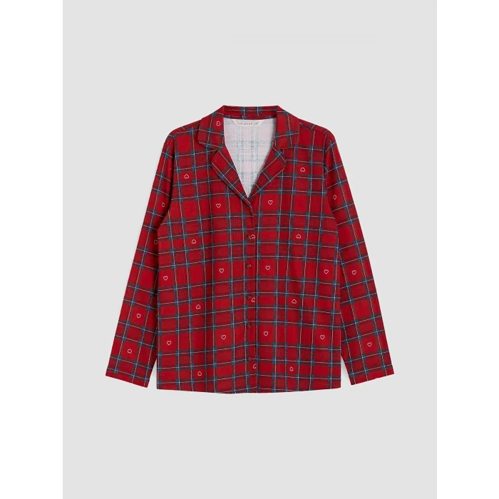 LCW DREAM Kırmızı Ekose Kadın Pijama Takım