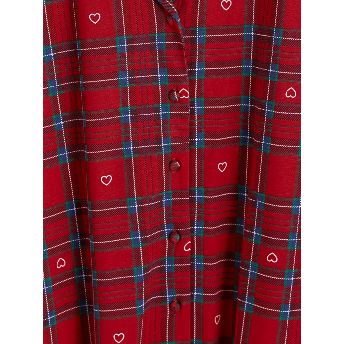 LCW DREAM Kırmızı Ekose Kadın Pijama Takım