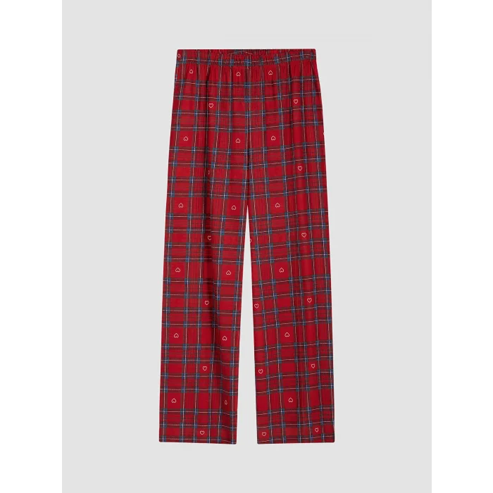 LCW DREAM Kırmızı Ekose Kadın Pijama Takım