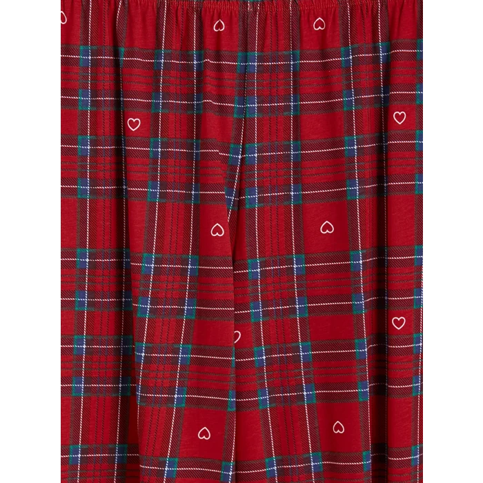 LCW DREAM Kırmızı Ekose Kadın Pijama Takım