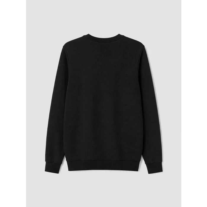 LCWAIKIKI Classic Siyah Bisiklet Yaka Baskılı Erkek Sweatshirt