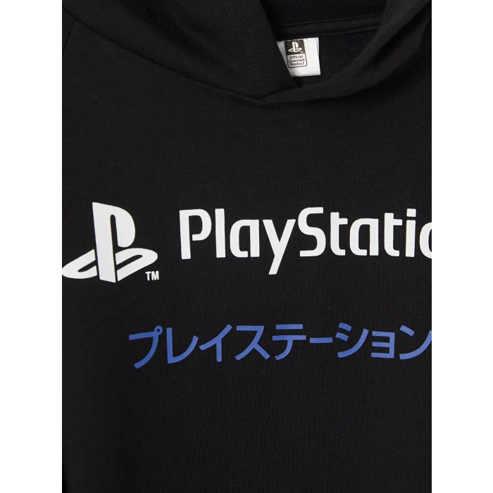 LCW Kids Siyah Playstation Lisanslı Erkek Çocuk Sweatshirt