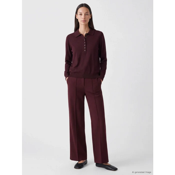 LCW EVERYDAY Bordo Polo Yaka Kadın Triko Kazak