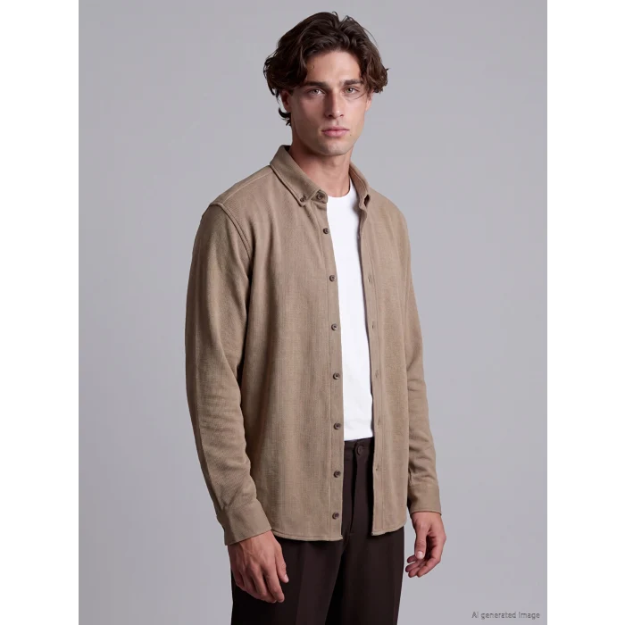 LCW Vision Kahverengi Slim Fit Erkek Gömlek