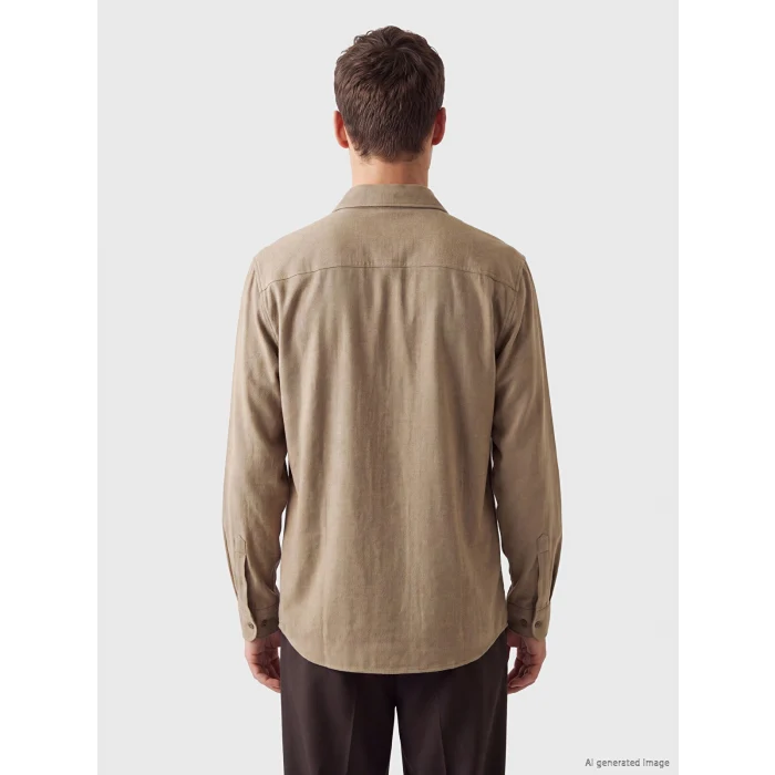 LCW Vision Kahverengi Slim Fit Erkek Gömlek