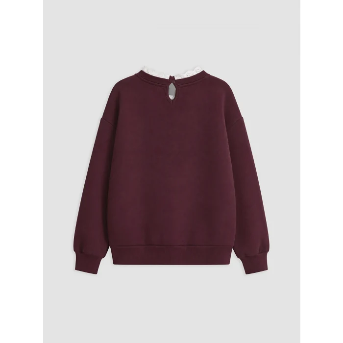 LCW Kids Mürdüm Kalın Paris Baskılı Kız Çocuk Sweatshirt