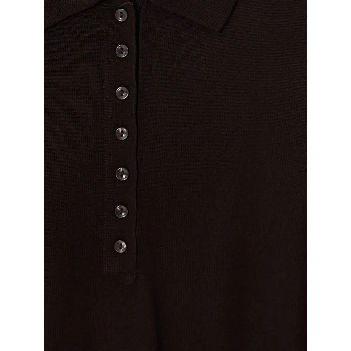 LCW EVERYDAY Kahverengi Polo Yaka Kadın Triko Kazak