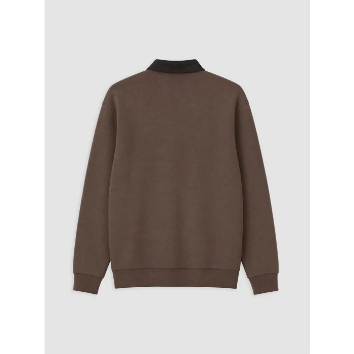 LCW Vision Kahverengi Polo Yaka Erkek Sweatshirt