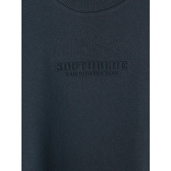 SOUTHBLUE Lacivert Bisiklet Yaka Nakışlı Erkek Kalın Sweatshirt
