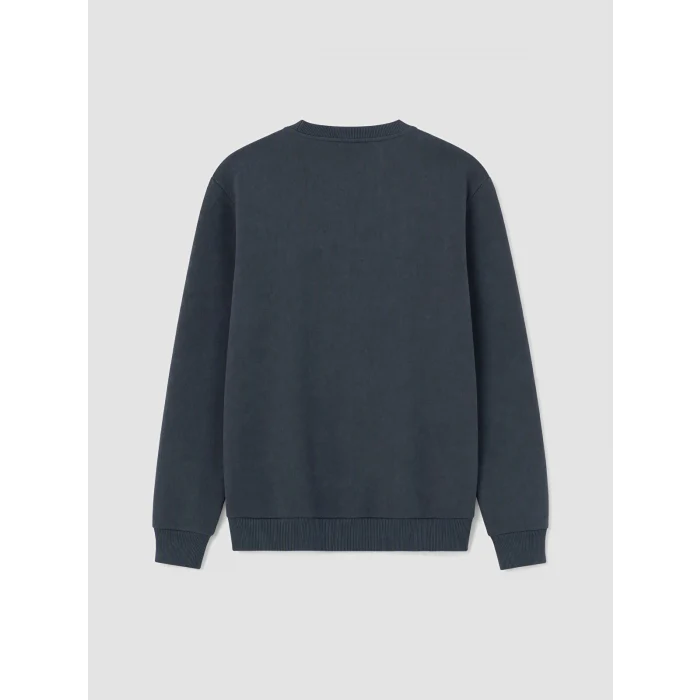 SOUTHBLUE Lacivert Bisiklet Yaka Nakışlı Erkek Kalın Sweatshirt