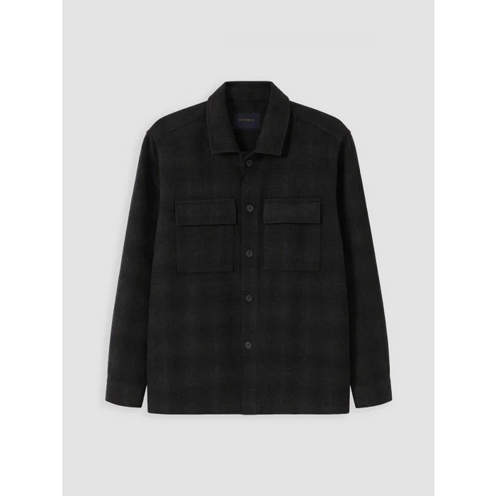 SOUTHBLUE Siyah Regular Fit Ekose Erkek Gömlek Ceket