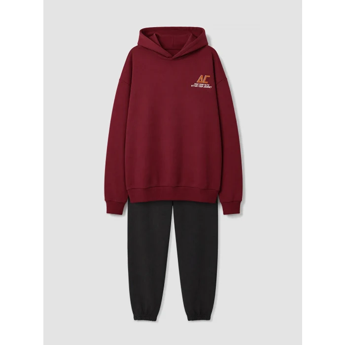 LCW Kids Bordo Baskılı Erkek Çocuk Takım