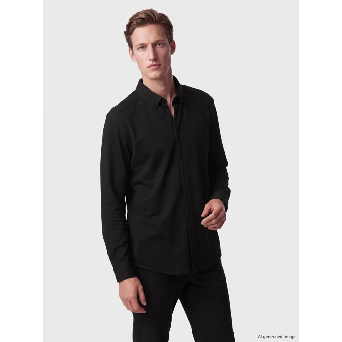 SOUTHBLUE Siyah Slim Fit Erkek Gömlek