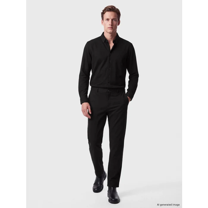 SOUTHBLUE Siyah Slim Fit Erkek Gömlek