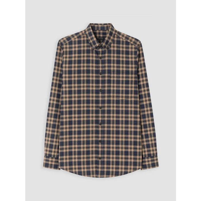 LCWAIKIKI Classic Bej Standart Kalıp Ekose Gabardin Erkek Gömlek