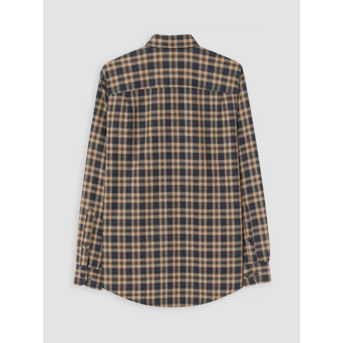 LCWAIKIKI Classic Bej Standart Kalıp Ekose Gabardin Erkek Gömlek